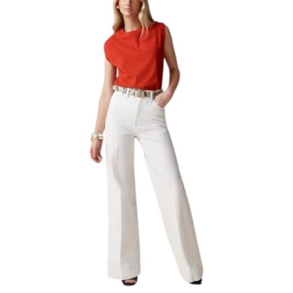 J. Crew ‘96 Low Rise Slim Wide-Leg Pants White NWT 29P